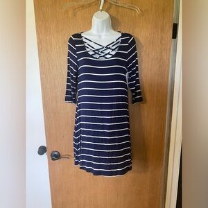 Striped Dress in Navy SZ S NWT